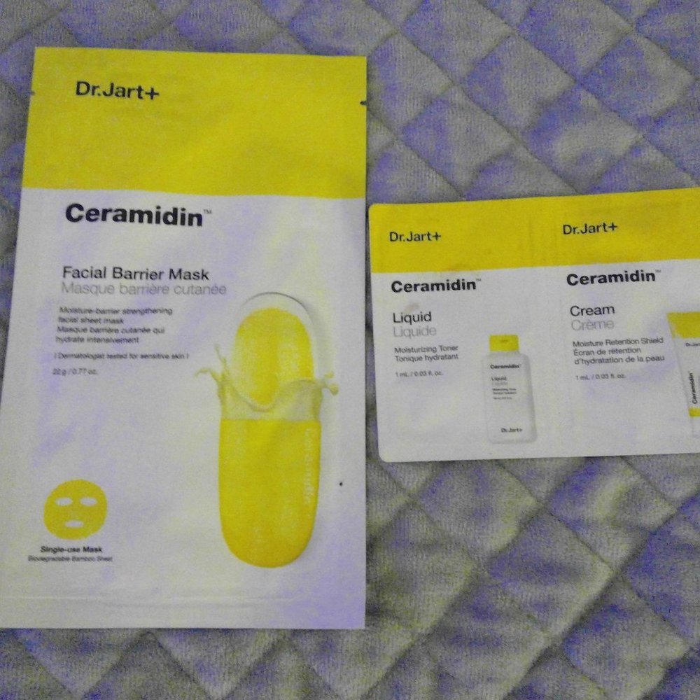 Dr Jart+ Ceramidin Facial Barrier Mask and samples